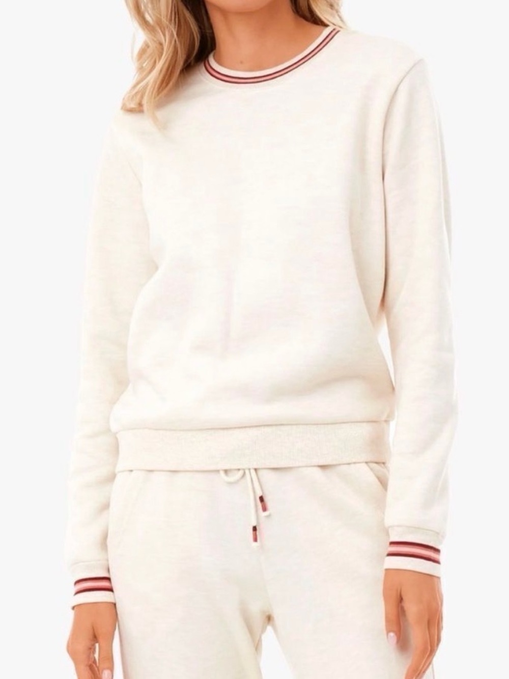 Marine Layer Anytime Crewneck Sweatshirt Heather Oatmeal